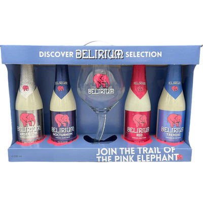 Delirium Mixed Gift Pack 4 x 330ml with glass