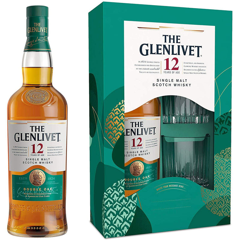 The Glenlivet 12 Year Old Single Malt Gift Pack with Two Glasses 70cl