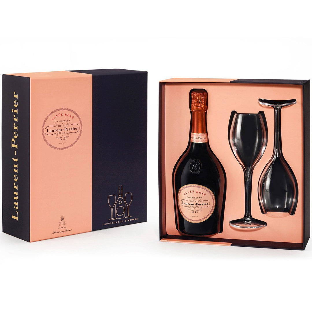 Laurent Perrier Rose NV Champagne with 2 Glasses Gift Set – ND