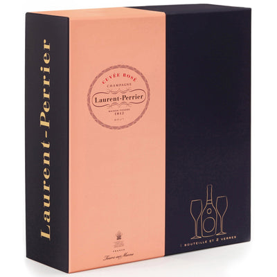 Laurent Perrier Rose NV Champagne 75cl with 2 Glasses Gift Set 75cl