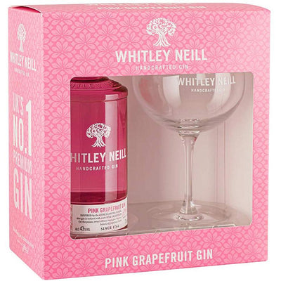 Whitley Neill Handcrafted Pink Grapefruit Gin and Glass Gift Pack 70cl