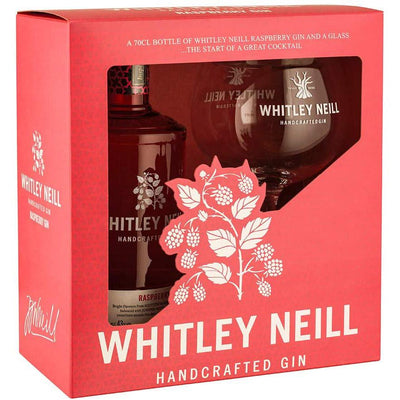 Whitley Neill Handcrafted Raspberry Gin and Glass Gift Pack 70cl